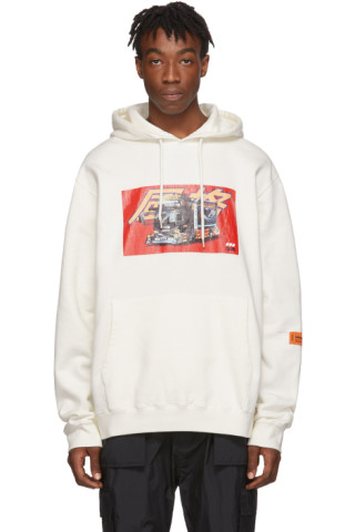 Heron Preston: White Dekotora Hoodie | SSENSE