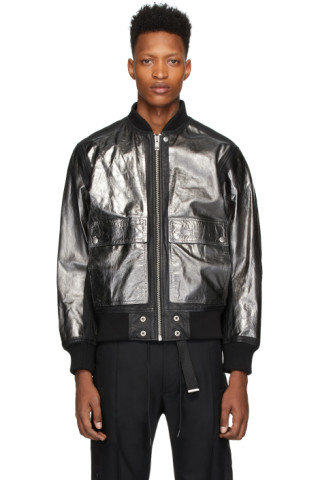 Diesel: Black Leather L-Steward-Foil Jacket | SSENSE