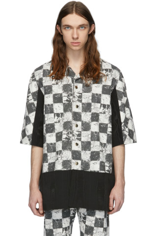 Palomo Spain: Black & White Printed Short Sleeve Shirt | SSENSE