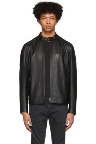 Belstaff: Black Leather Reeve Jacket | SSENSE