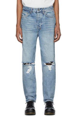 Ksubi: Blue Bullet Jinx Trashed Jeans | SSENSE