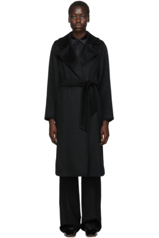 Max Mara: Black Manuela Icon Coat | SSENSE