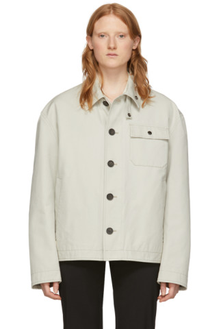 Acne Studios: Beige Canvas Deck Jacket | SSENSE