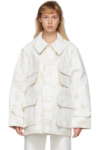 Maison Margiela: White Painted Jacket | SSENSE