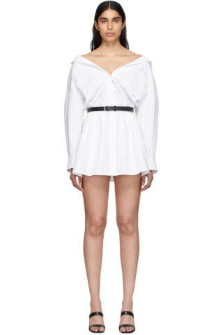 Alexander Wang: White Mini Shirt Dress | SSENSE