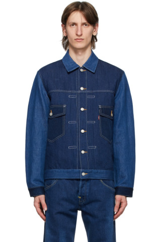 Junya Watanabe: Indigo Levi's Edition Linen Denim Jacket | SSENSE