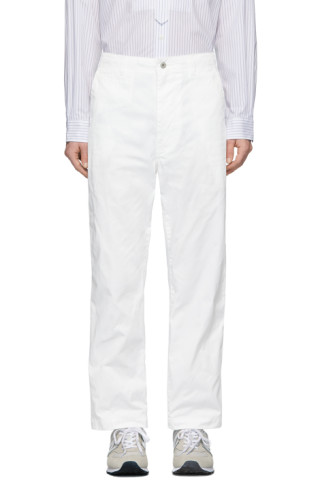 Junya Watanabe: White Garment-Dyed Chinos | SSENSE