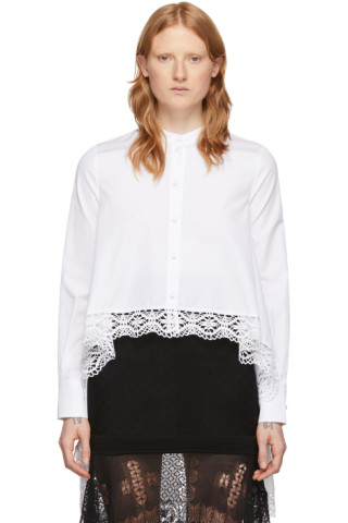 Alexander McQueen: White Cotton Lace Shirt | SSENSE