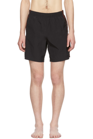 Alexander McQueen: Black Logo Swim Shorts | SSENSE