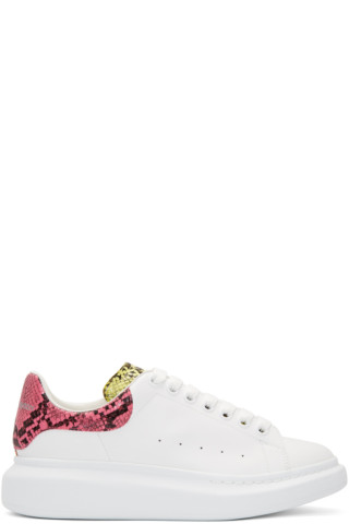 alexander mcqueen white snake oversized sneakers