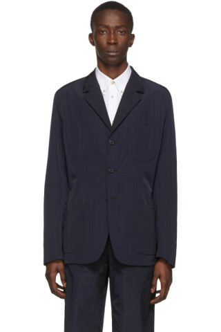 Paul Smith: Navy Nylon 3B Blazer | SSENSE