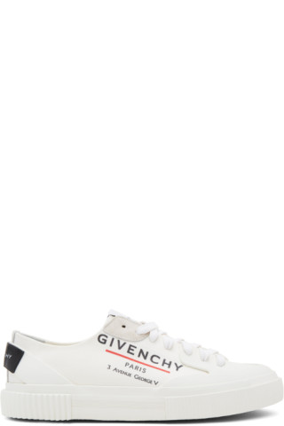 Givenchy: Off-White 'Givenchy Paris' Tennis Sneakers | SSENSE