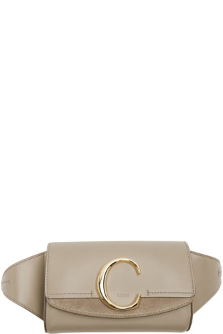 Chloé: Grey 'Chloé C' Belt Bag | SSENSE