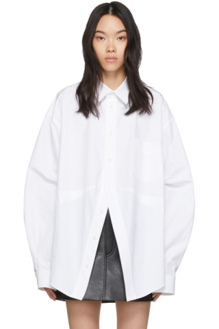 Balenciaga: White Swing Shirt | SSENSE