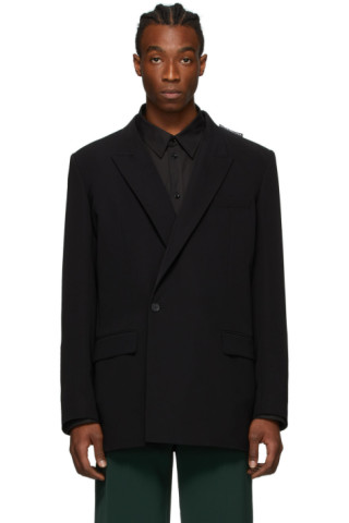 Balenciaga: Black 80s Shoulder Blazer | SSENSE