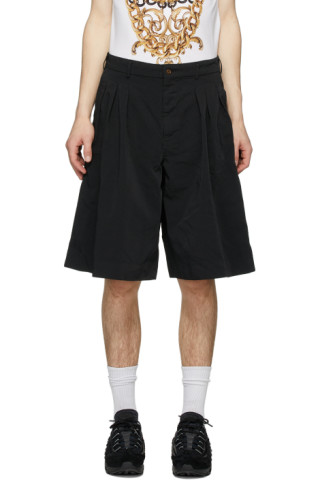 Comme des Garçons Homme Plus: Black Piqué Shorts | SSENSE