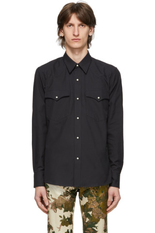 Dries Van Noten: Black Curtain Shirt | SSENSE