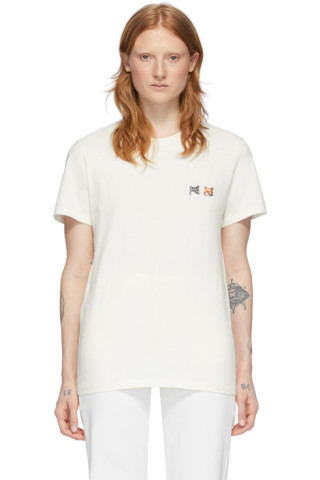 Maison Kitsuné: Off-White Double Fox Head T-Shirt | SSENSE