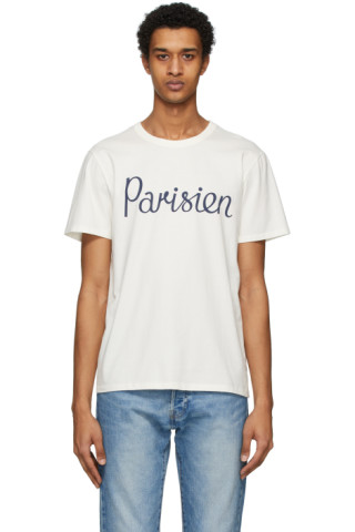 Maison Kitsuné: Off-White 'Parisien' T-Shirt | SSENSE