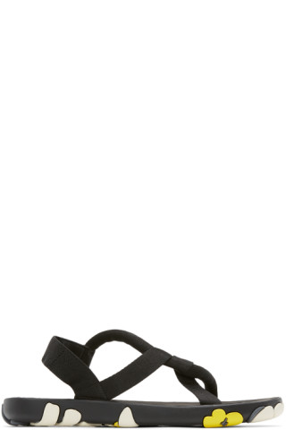 Maison Kitsuné: Black Chillax Sandals | SSENSE
