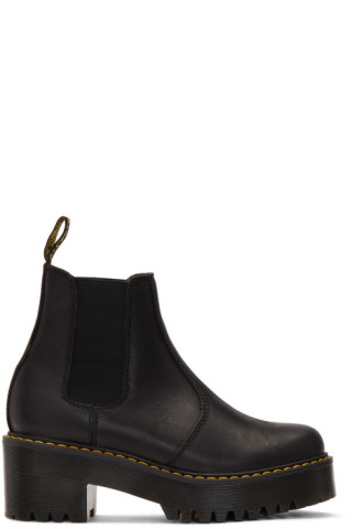 black rometty platform boots