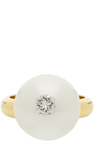 Simone Rocha: Gold Pearl Ring | SSENSE Canada