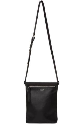 Saint Laurent: Black Flat Sid Cross Body Bag | SSENSE