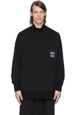 Julius: Black Mock Neck Sweatshirt | SSENSE