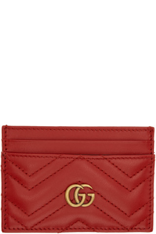 Gucci: Red GG Marmont Card Holder | SSENSE