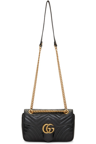 Gucci: Black Small GG Marmont 2.0 Shoulder Bag | SSENSE Canada