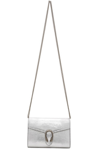 Gucci: Silver Lizard Dionysus Wallet On Chain Bag | SSENSE