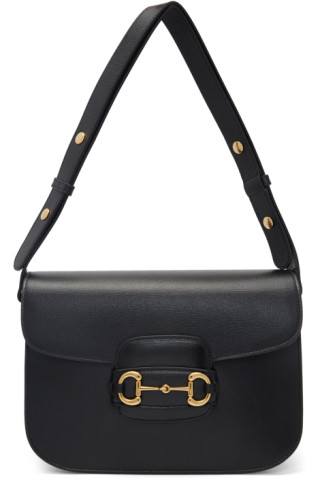 Gucci: Black 'Gucci 1955' Horsebit Bag | SSENSE