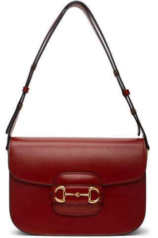 Gucci: Red 'Gucci 1955' Horsebit Bag | SSENSE