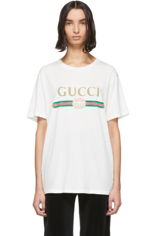 Gucci: White Vintage Logo T-Shirt | SSENSE