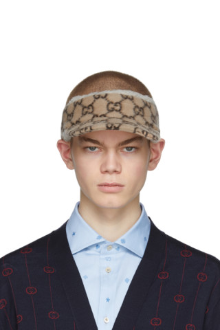 Gucci: Beige Wool GG Visor | SSENSE