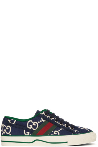 Gucci: Navy GG 1977 Tennis Sneakers | SSENSE