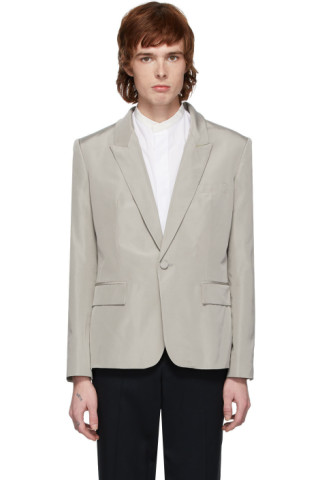 Haider Ackermann: Grey Silk Classic Blazer | SSENSE