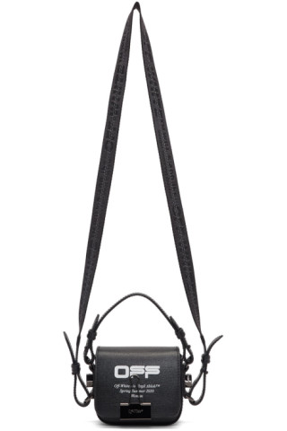 Off-White: Black & White Diag Baby Flap Bag | SSENSE