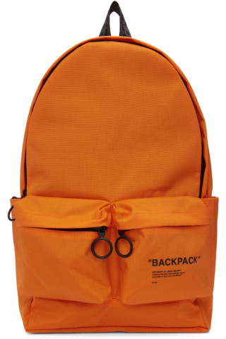 Off-White: Orange Quote Backpack | SSENSE