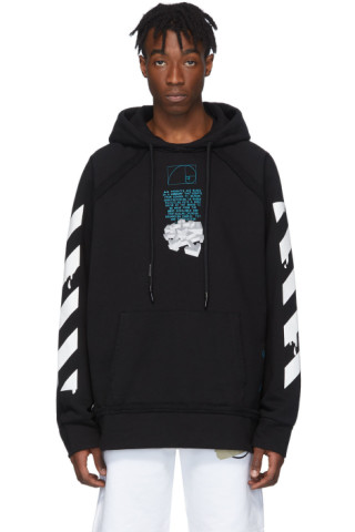 Off-White: Black Dripping Arrows Hoodie | SSENSE