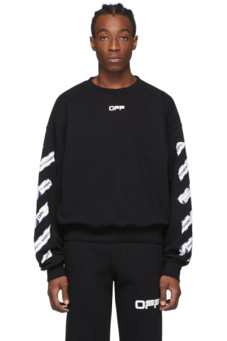 Off-White: Black Airport Tape Sweatshirt | SSENSE