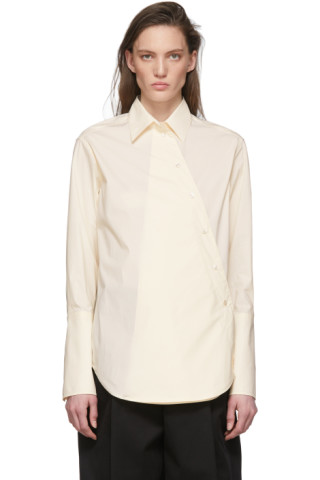 Studio Nicholson: Off-White Cross Over Shirt | SSENSE