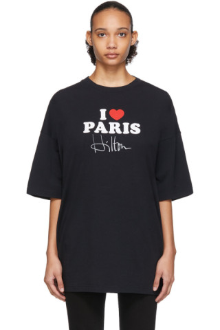 VETEMENTS: SSENSE Exclusive Black 'I Love Paris' T-Shirt | SSENSE