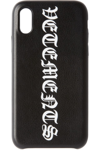 VETEMENTS - Black Vertical Logo iPhone XS Case