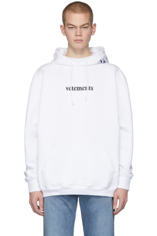 VETEMENTS: White Postage Hoodie | SSENSE