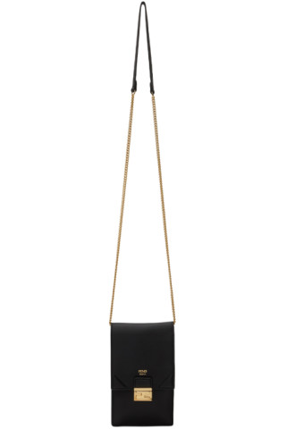 Fendi: Black Vertical Chain Kan U Bag | SSENSE UK