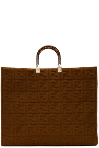 Fendi: Brown 'Forever Fendi' Sunshine Shopper Tote | SSENSE