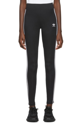 adidas Originals: Black 3-Stripes Leggings | SSENSE Canada