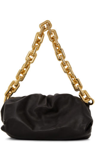 Bottega Veneta: Black 'The Chain Pouch' Clutch | SSENSE