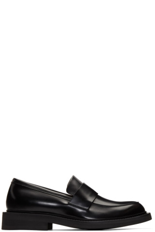 Bottega Veneta: Black Rubber Sole Loafers | SSENSE